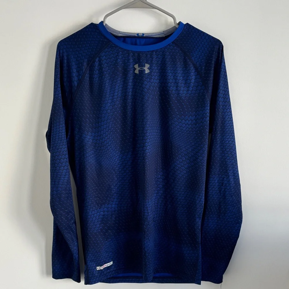 Under Armour Men's Long Sleeve Compression Shirt - Navy Blue - Picture 2 of 5